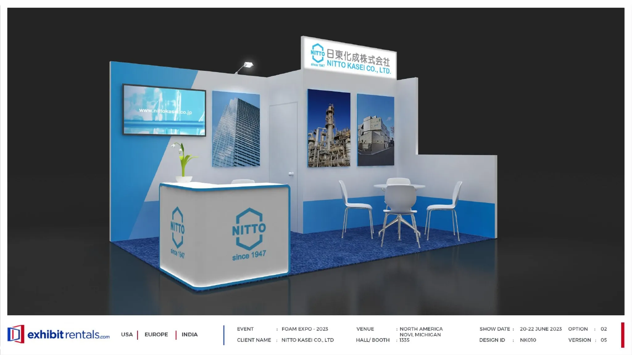 10x15 Péninsule booth design by Exhibit-Rentals